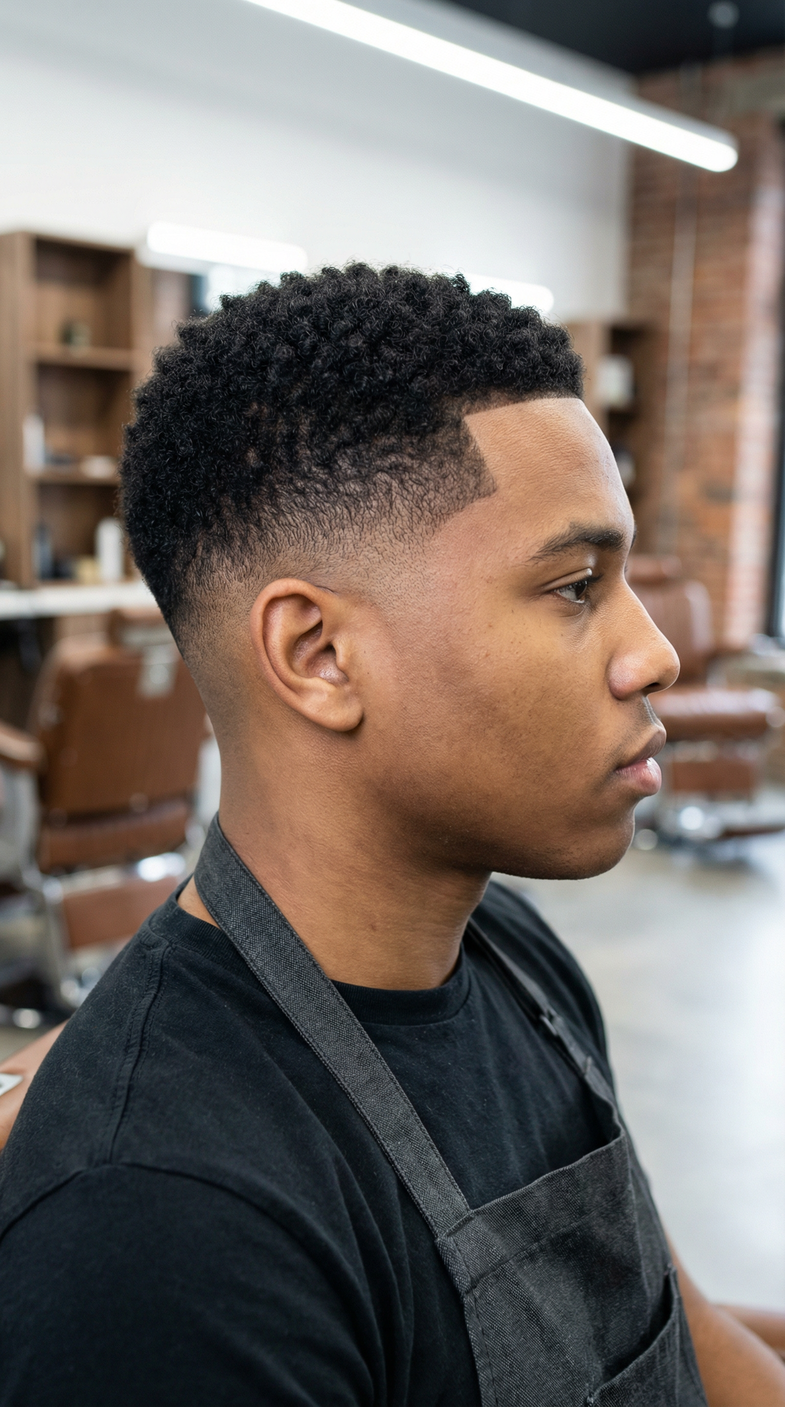 High Fade with Curls